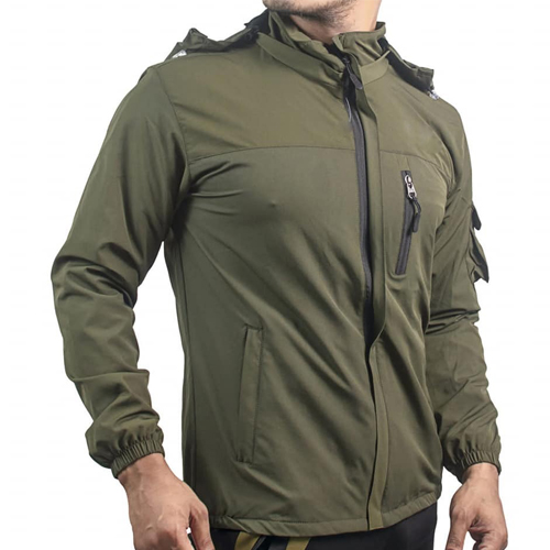 Men's Stylish  Hooded Jacket- Water Resistant, Wind Proof-Green
